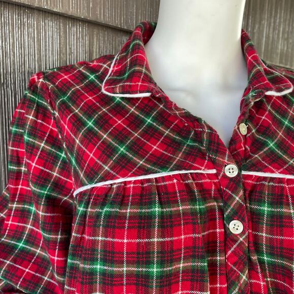 🔥L.L. Bean Flannel Plaided Green Red
Nightgown Cottage Farm Traditional Holiday - Picture 4 of 14
